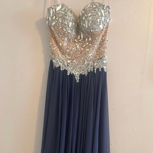 Terani Couture Crystal Beaded Bodice Gown